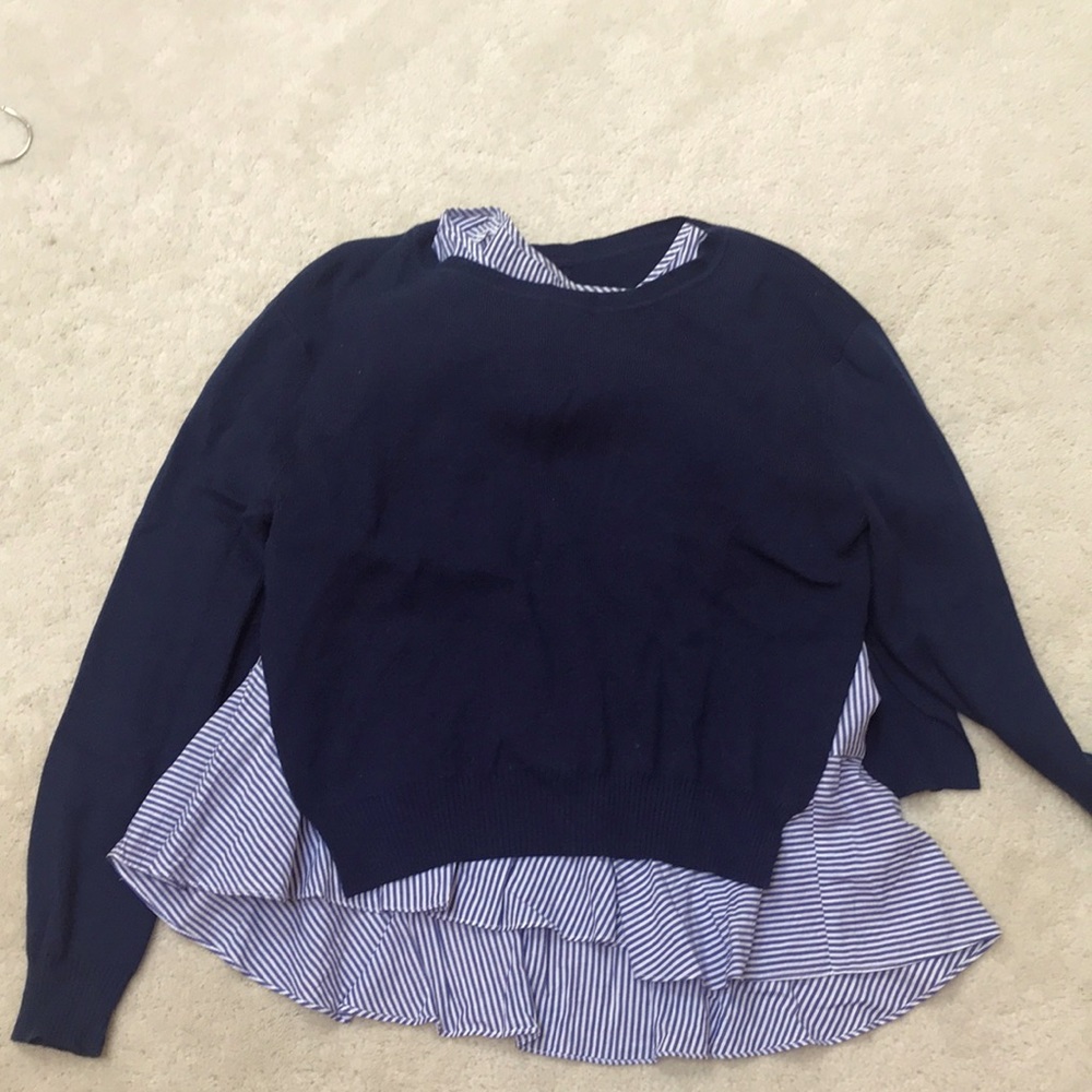 Sweater/shirt navy and pinstripes